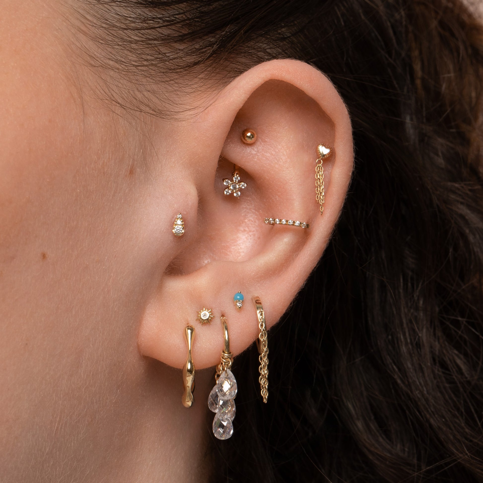 astrid miyu 9k solid yellow gold Daisy Flower banana bar Banana Bars Laura Bond