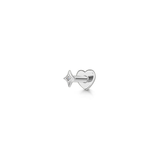 astrid miyu 9k solid white gold tiny Glow flat back labret stud earring 6mm Cartilage Studs Laura Bond