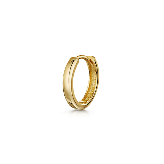 9k solid yellow gold simple huggie earring