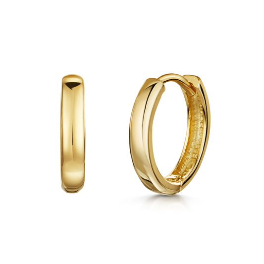 astrid miyu 9k solid yellow gold 11mm simple huggie earring pair Earring Pairs Laura Bond