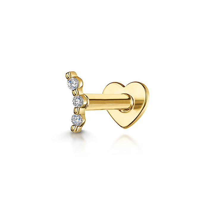 astrid miyu 9k solid yellow gold tiny pixie flat back labret stud earring 6mm Cartilage Studs Laura Bond
