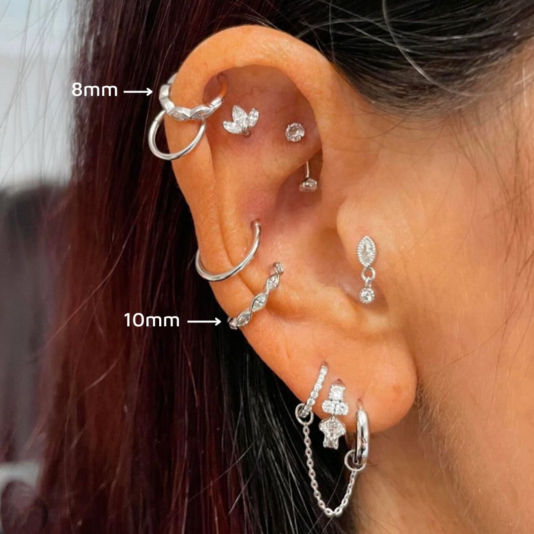 14k solid white gold 16g clicker hoop earring Huggies and Hoops Laura Bond Maria Tash astrid miyu