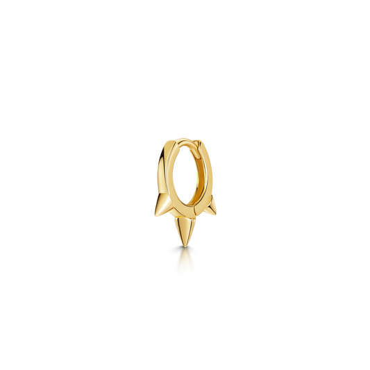 astrid miyu 9k solid yellow gold 6mm mini plain spike huggie earring Huggies and Hoops Laura Bond