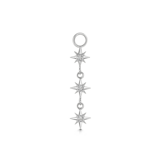 astrid miyu Charmed by Laura Bond - 9k solid white gold North Star earring charm Chains and Charms Laura Bond