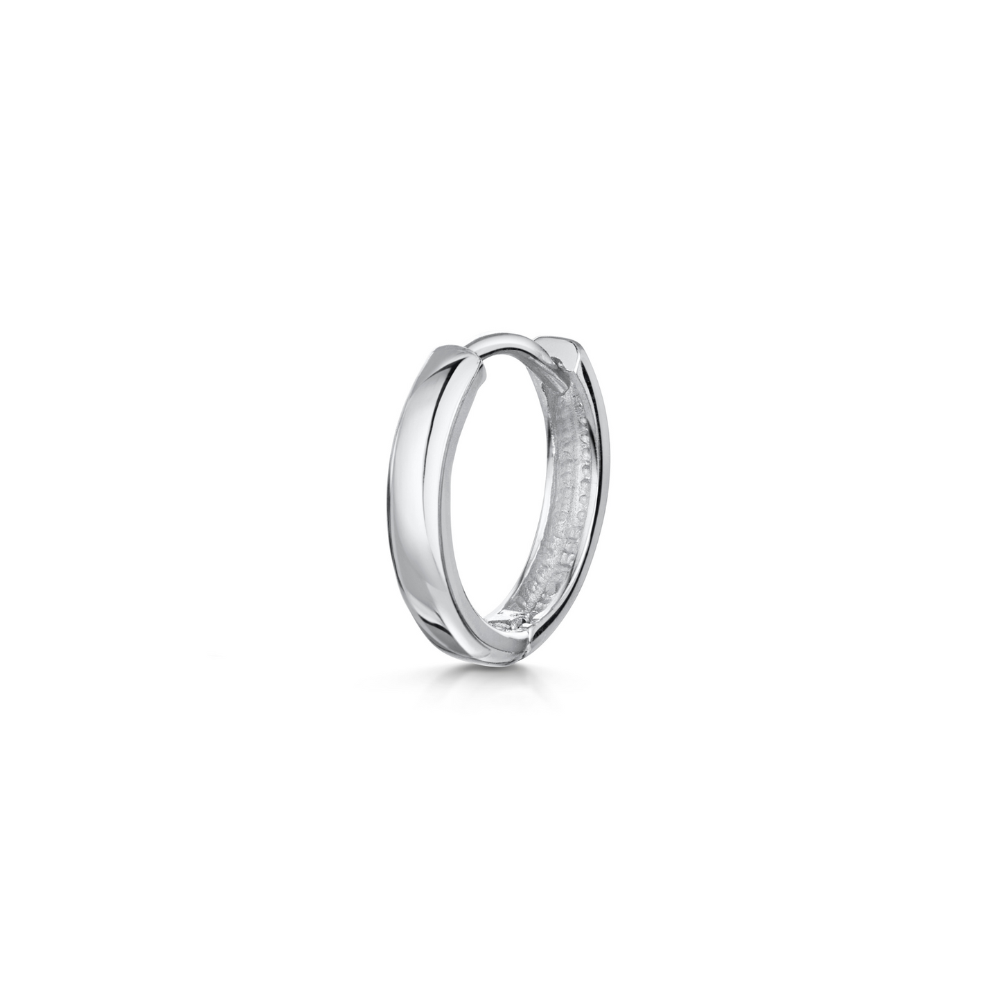 9k solid white gold simple huggie earring