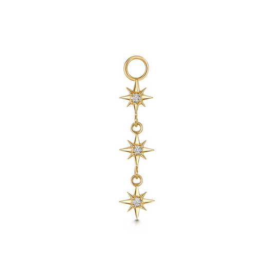 astrid miyu Charmed by Laura Bond - 9k solid yellow gold North Star earring charm Chains and Charms Laura Bond