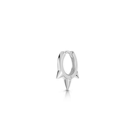 astrid miyu 9k solid white gold 6mm mini plain spike huggie earring Huggies and Hoops Laura Bond