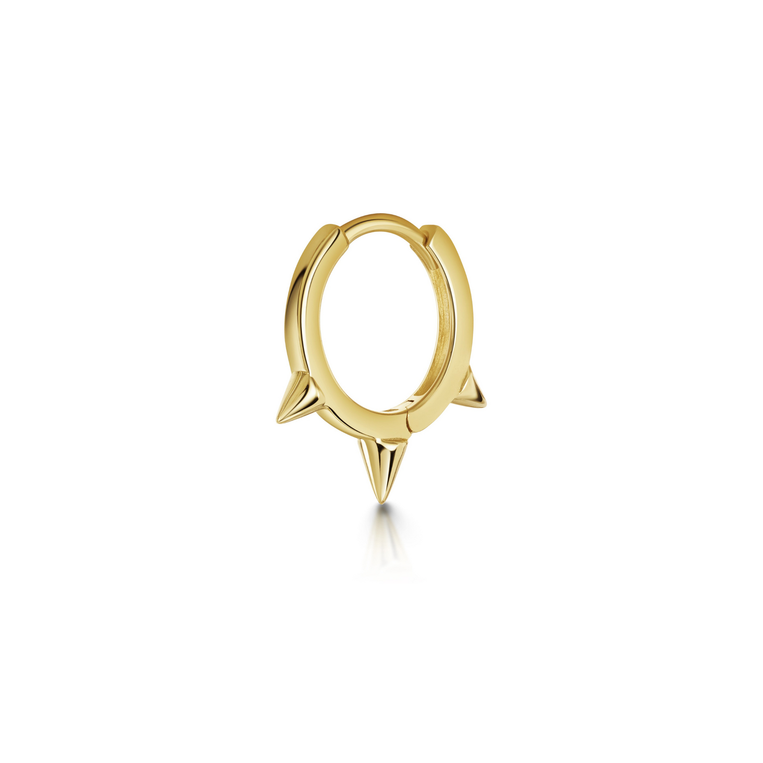 astrid miyu 9k solid yellow gold 8mm plain spike huggie earring Huggies and Hoops Laura Bond