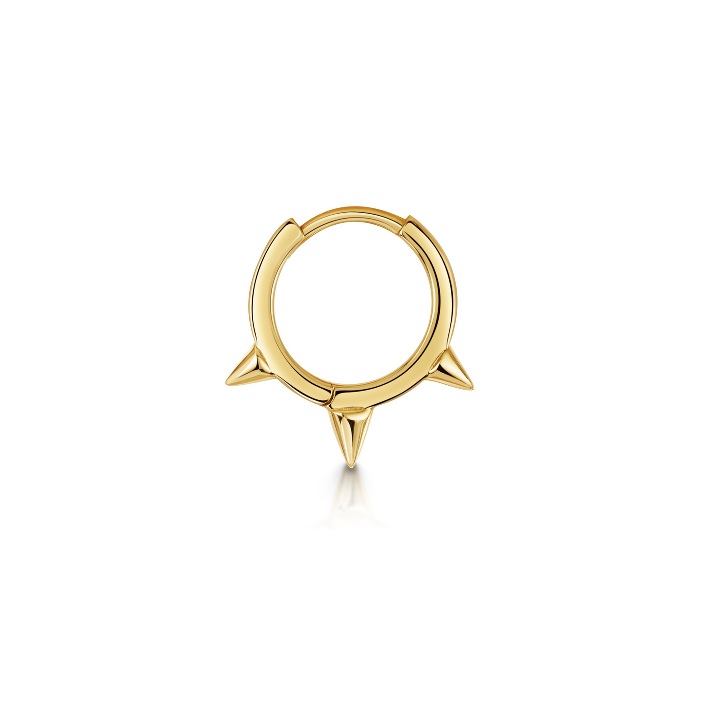 astrid miyu 9k solid yellow gold 8mm plain spike huggie earring Huggies and Hoops Laura Bond