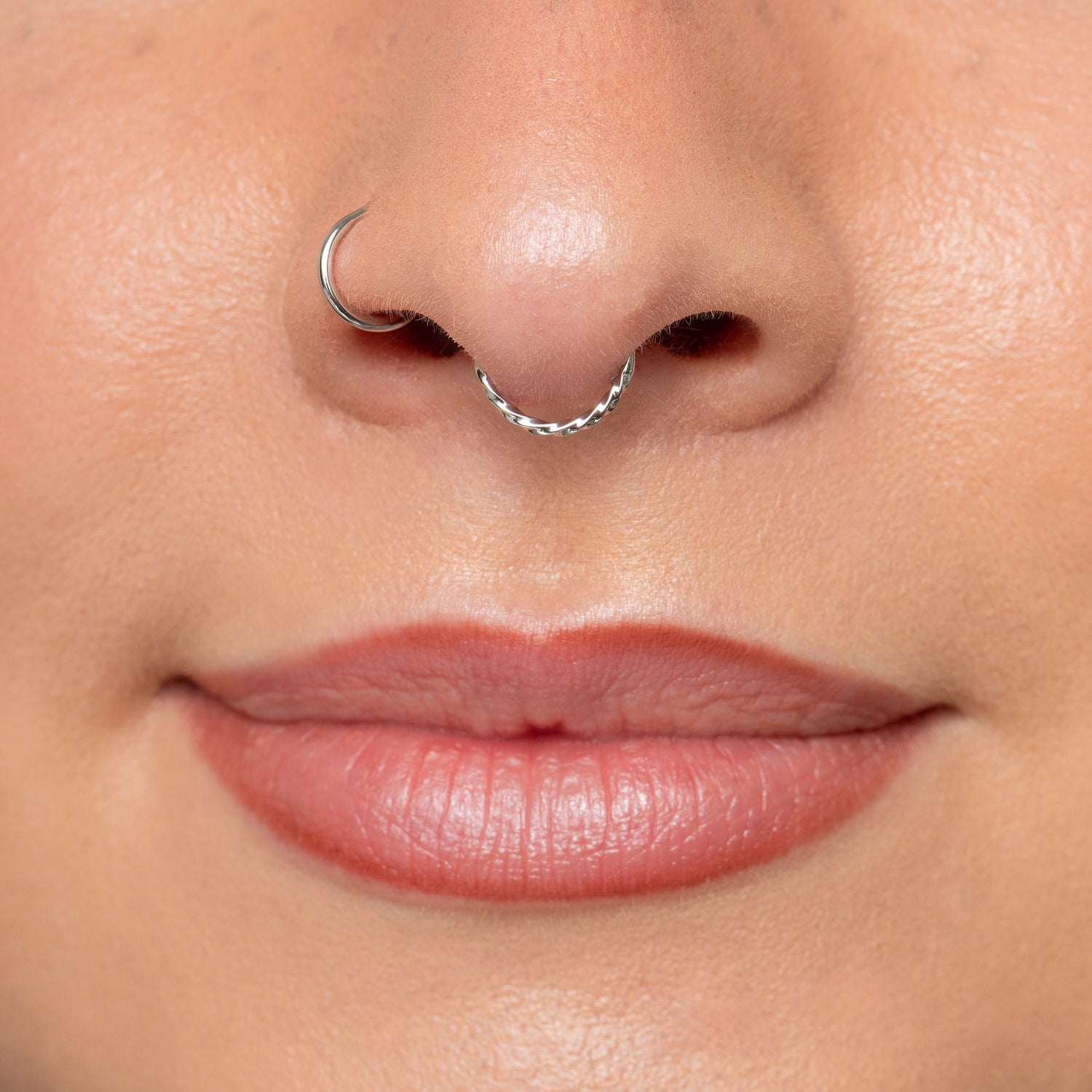 9k solid white gold 8mm 18g twist rope clicker hoop earring Huggies and Hoops Laura Bond Maria Tash