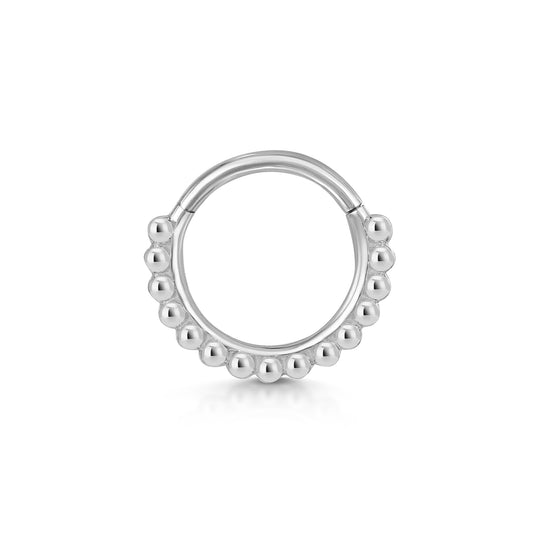 astrid miyu 14k solid white gold 9mm Sienna hoop for daith or septum Huggies and Hoops Laura Bond