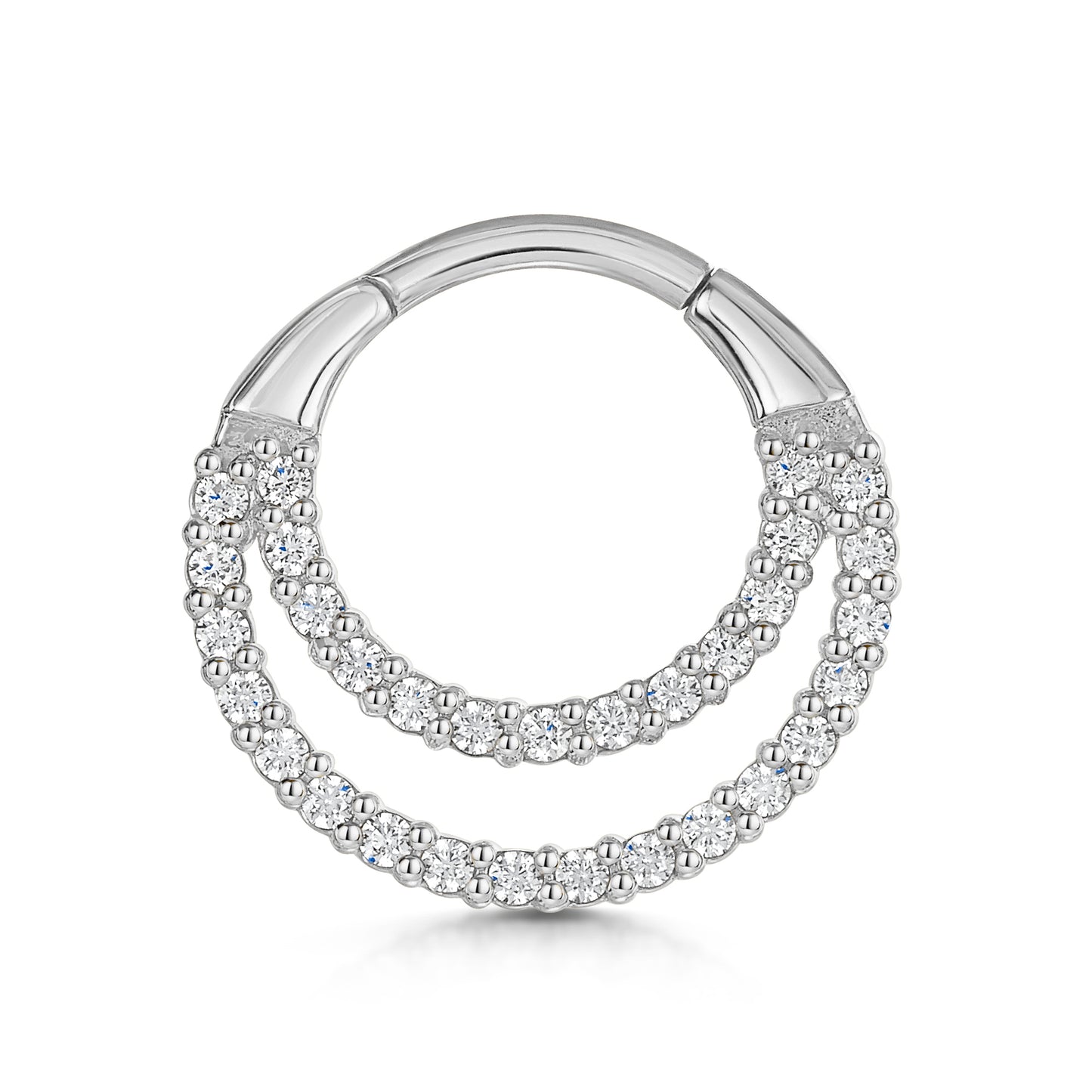 9k solid white gold Echo hoop for daith or septum Huggies and Hoops Laura Bond Maria Tash