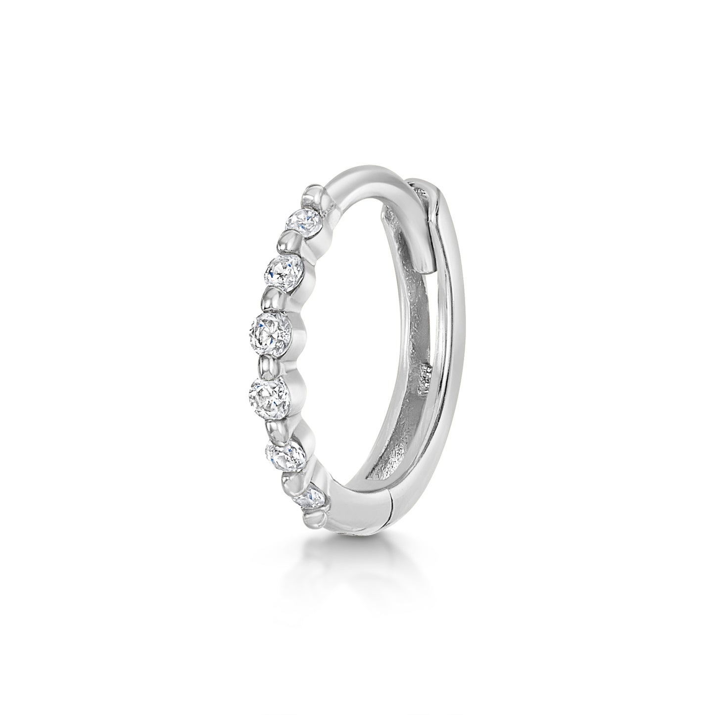 9k solid white gold Izzy huggie earring 8mm Huggies and Hoops Laura Bond Maria Tash