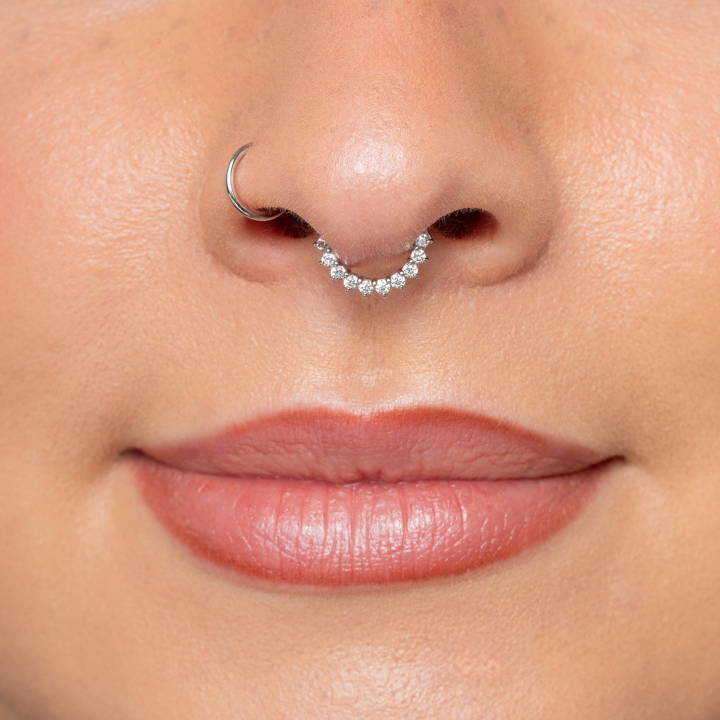 9k solid white gold Sophie hoop for daith and septum Huggies and Hoops Laura Bond Maria Tash