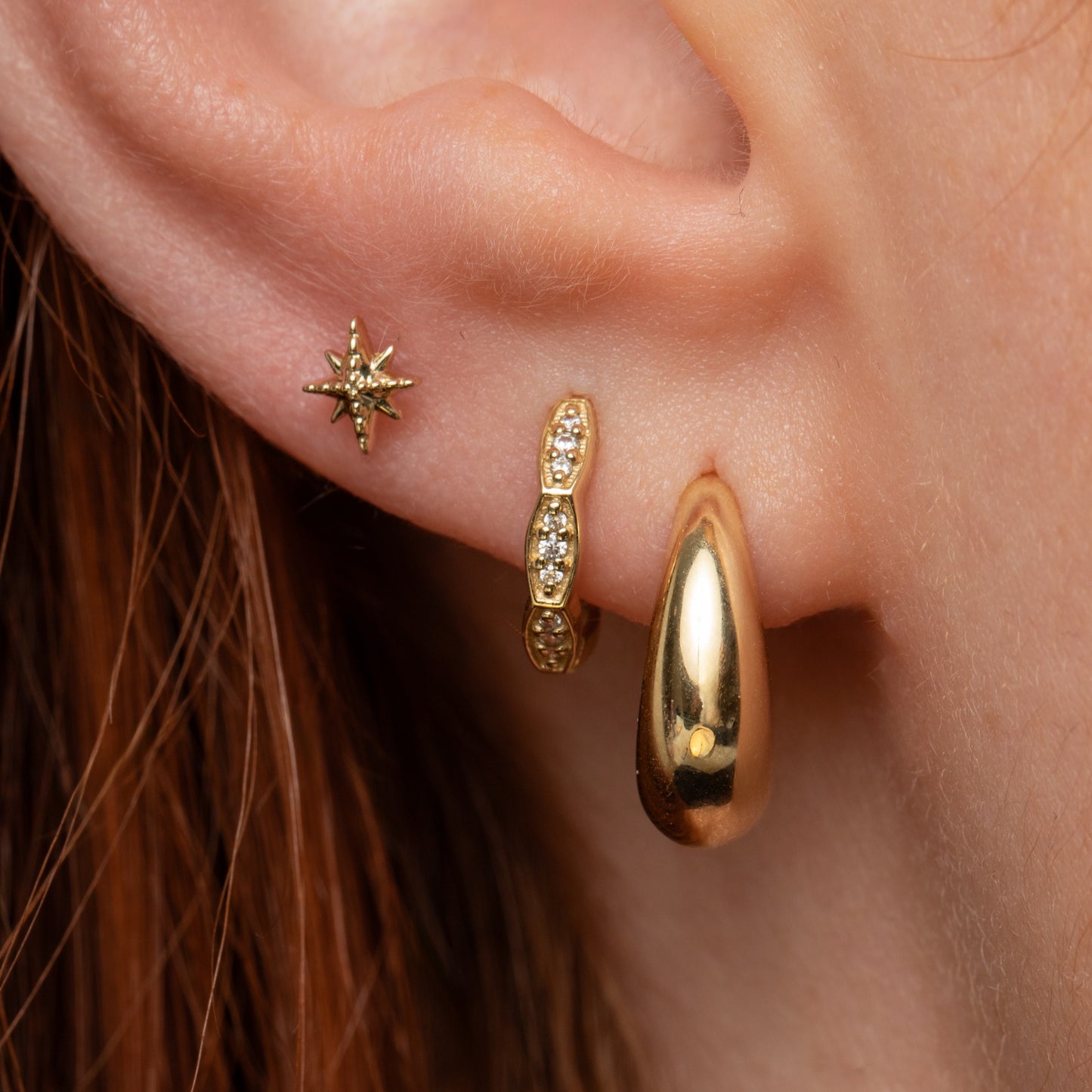 9k solid yellow gold Evelyn huggie earring 8mm Huggies and Hoops Laura Bond Maria Tash astrid miyu