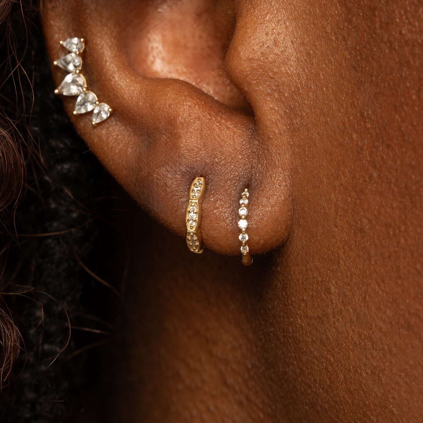 9k solid yellow gold Evelyn huggie earring 8mm Huggies and Hoops Laura Bond Maria Tash astrid miyu