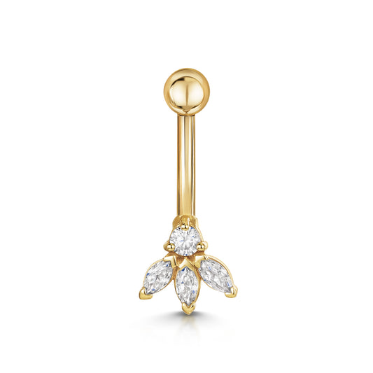 astrid miyu 9k solid yellow gold Lotus Flower banana bar Banana Bars Laura Bond