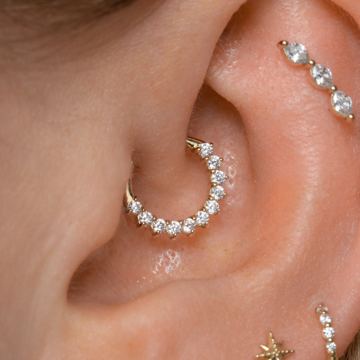 9k solid yellow gold Sophie hoop for daith and septum Huggies and Hoops Laura Bond Maria Tash