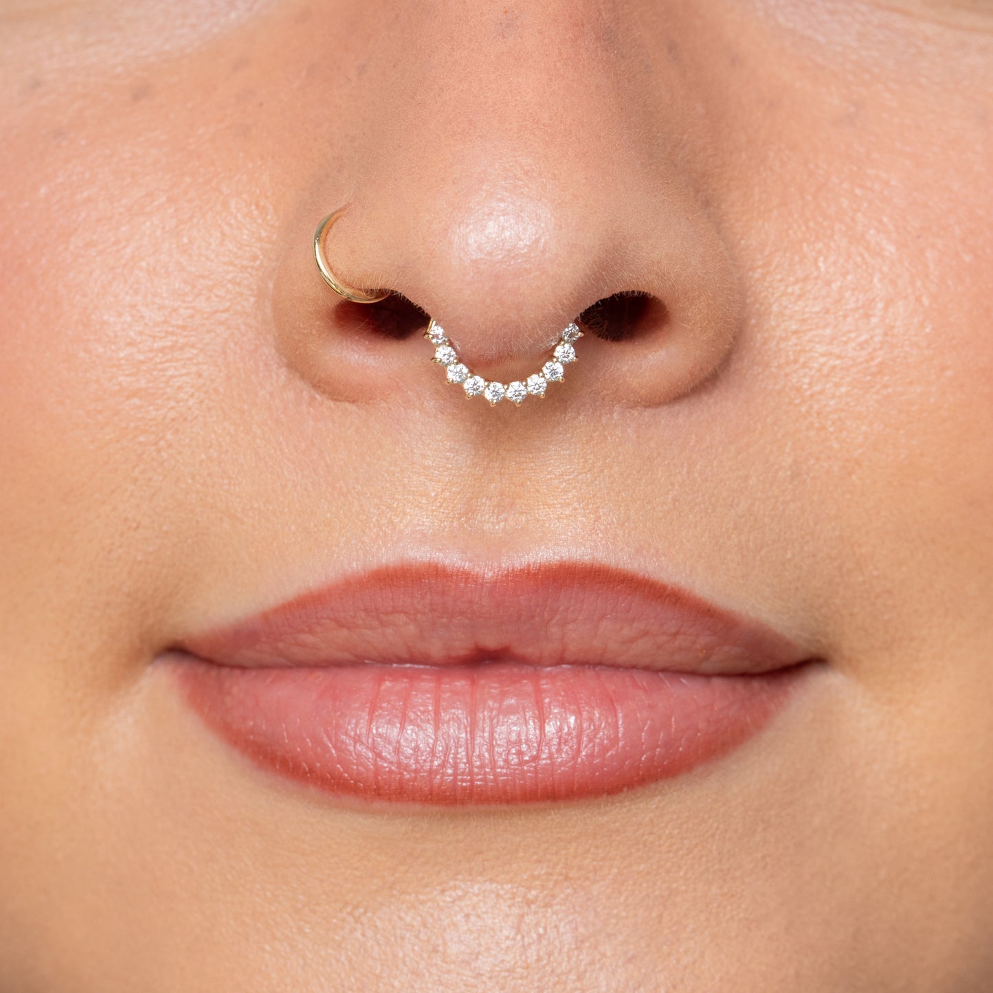 9k solid yellow gold Sophie hoop for daith and septum Huggies and Hoops Laura Bond Maria Tash