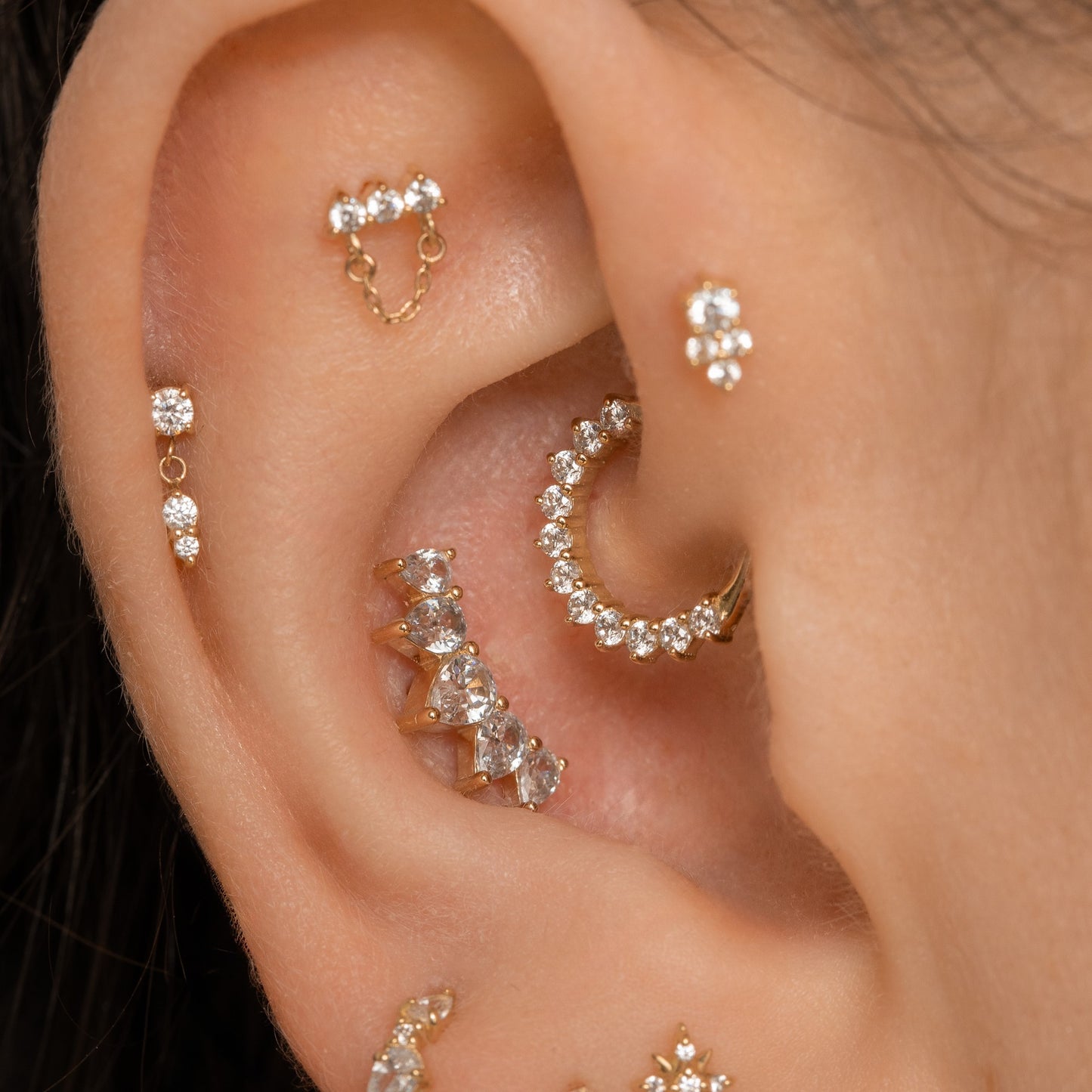 9k solid yellow gold Sophie hoop for daith and septum Huggies and Hoops Laura Bond Maria Tash