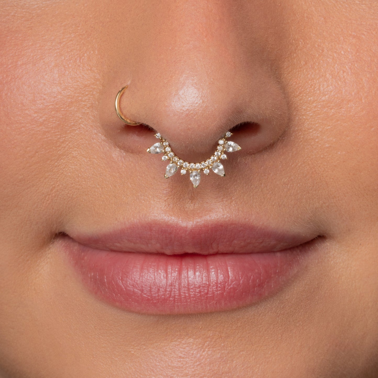 astrid miyu 9k solid yellow gold 9mm 16g Isolde hoop for daith or septum Huggies and Hoops Laura Bond