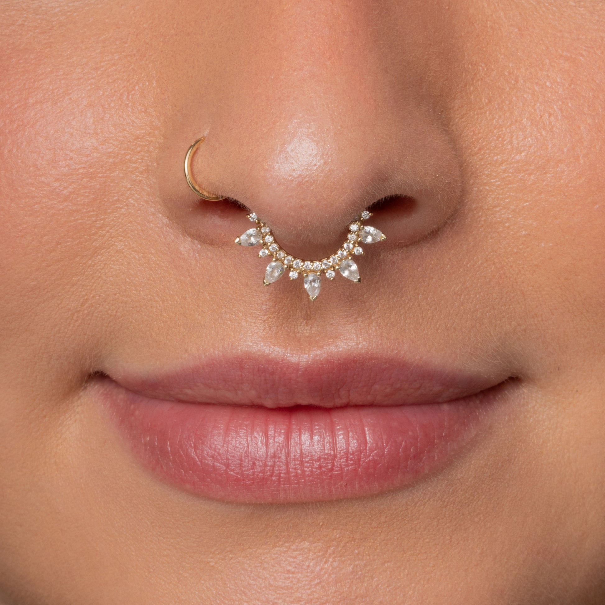 astrid miyu 9k solid yellow gold 9mm 16g Isolde hoop for daith or septum Huggies and Hoops Laura Bond