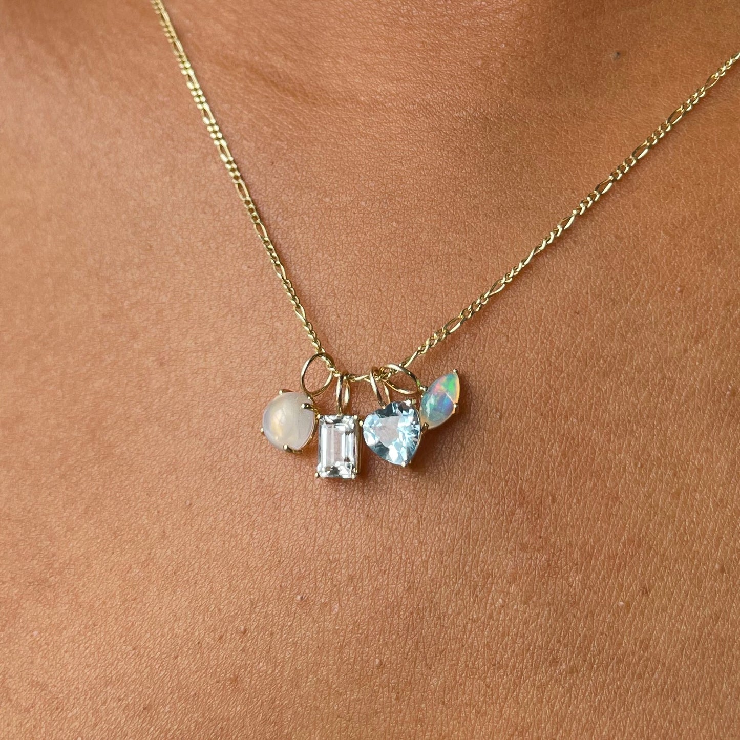 9k solid yellow gold birth stone necklace pendant