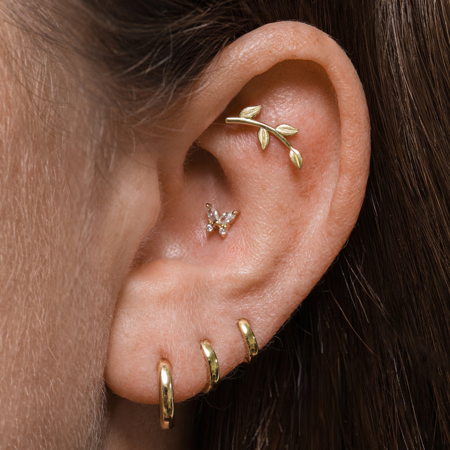 9k solid yellow gold 5mm simple teeny tiny huggie earring Huggies and Hoops Laura Bond Maria Tash astrid miyu
