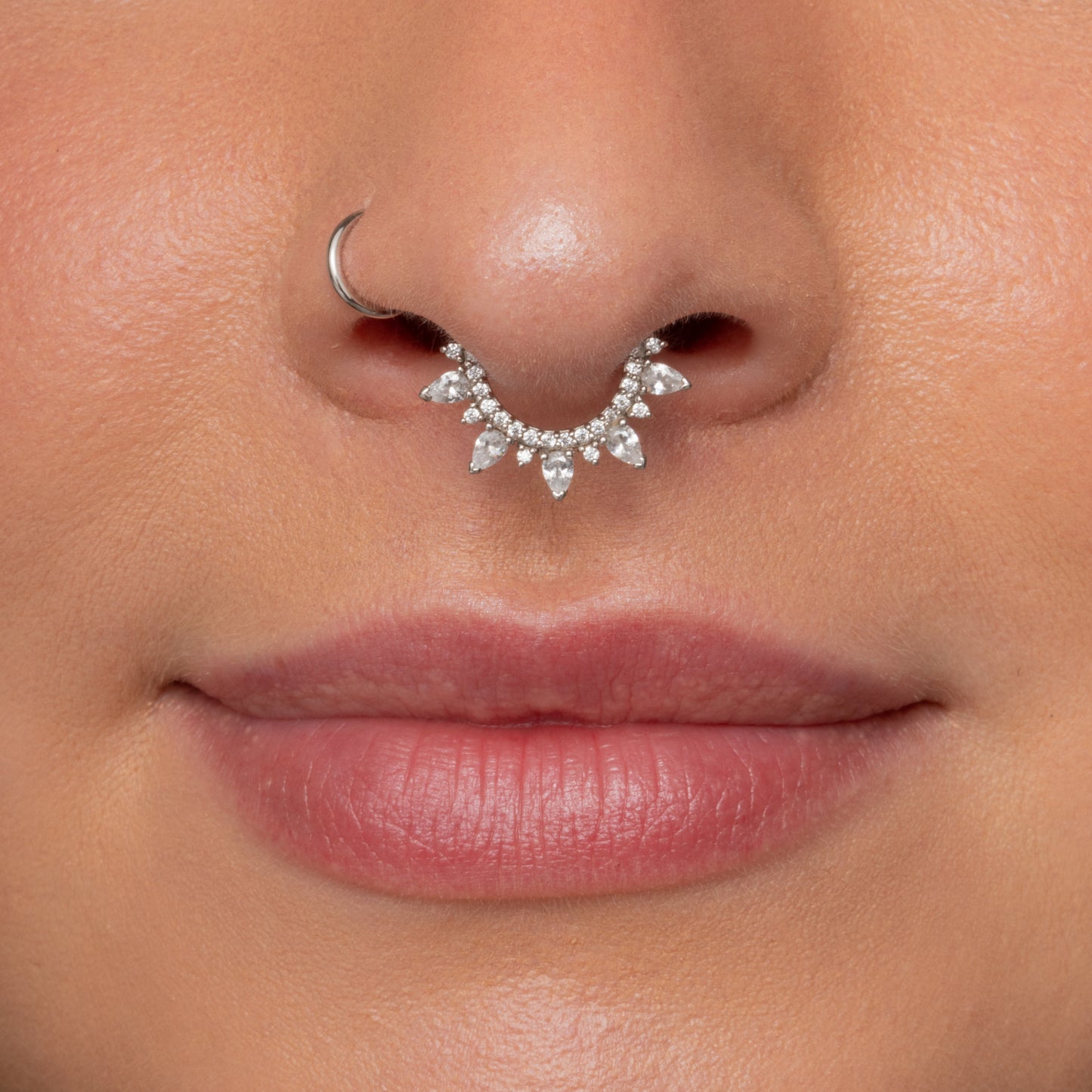 astrid miyu 9k solid white gold 9mm 16g Isolde hoop for daith or septum Huggies and Hoops Laura Bond