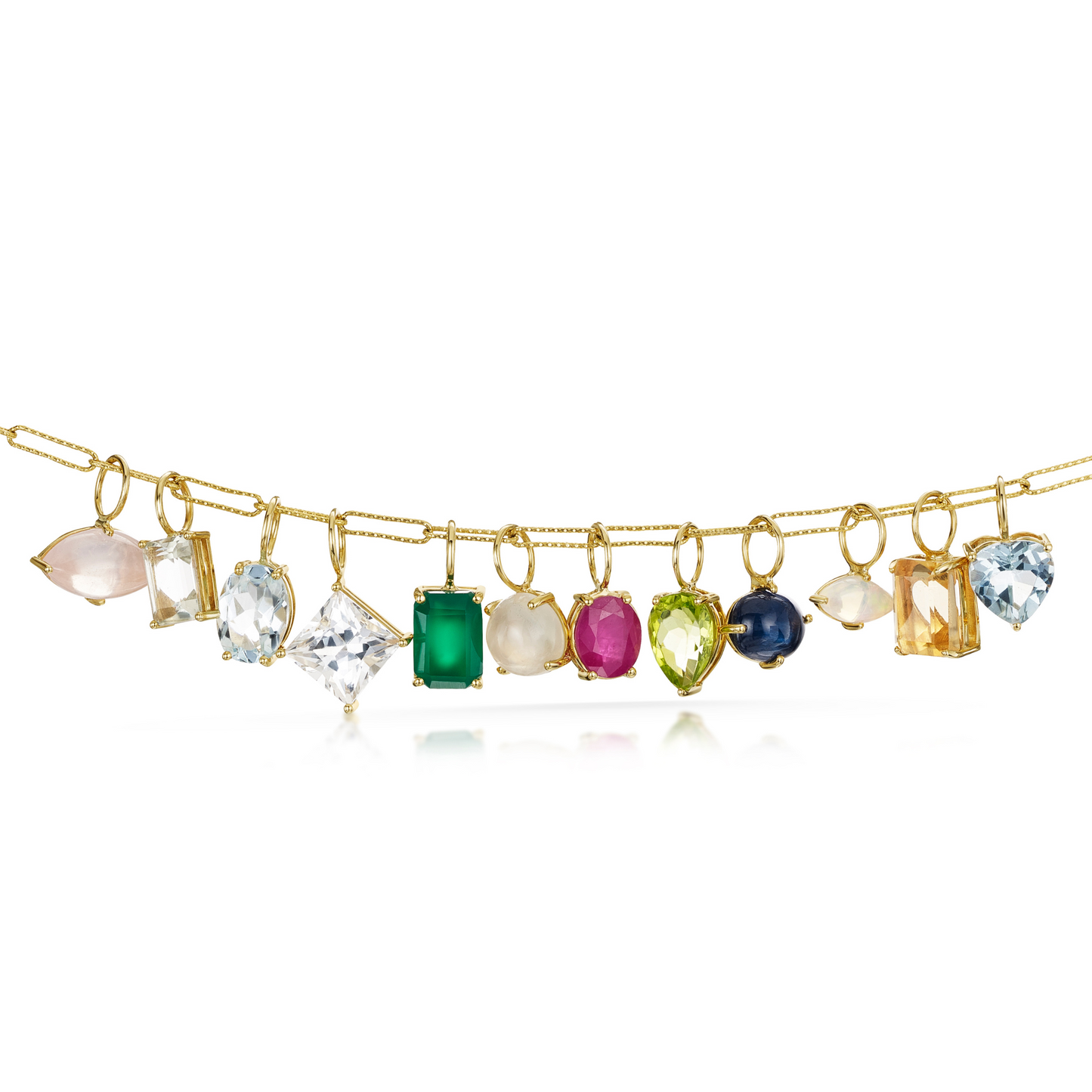 9k solid yellow gold birth stone necklace pendant
