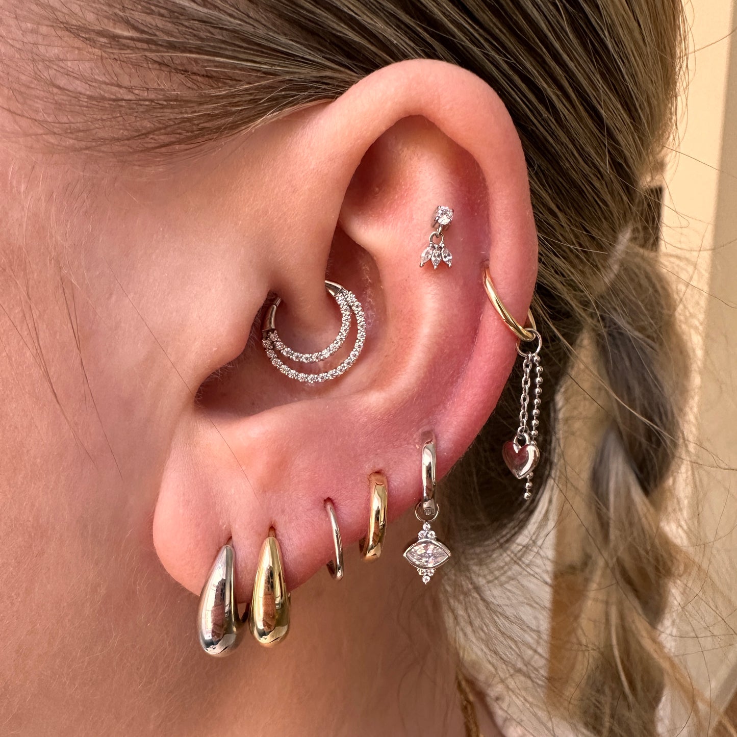 astrid miyu Charmed by Laura Bond - 9k solid white gold Loved Up earring charm Chains and Charms Laura Bond