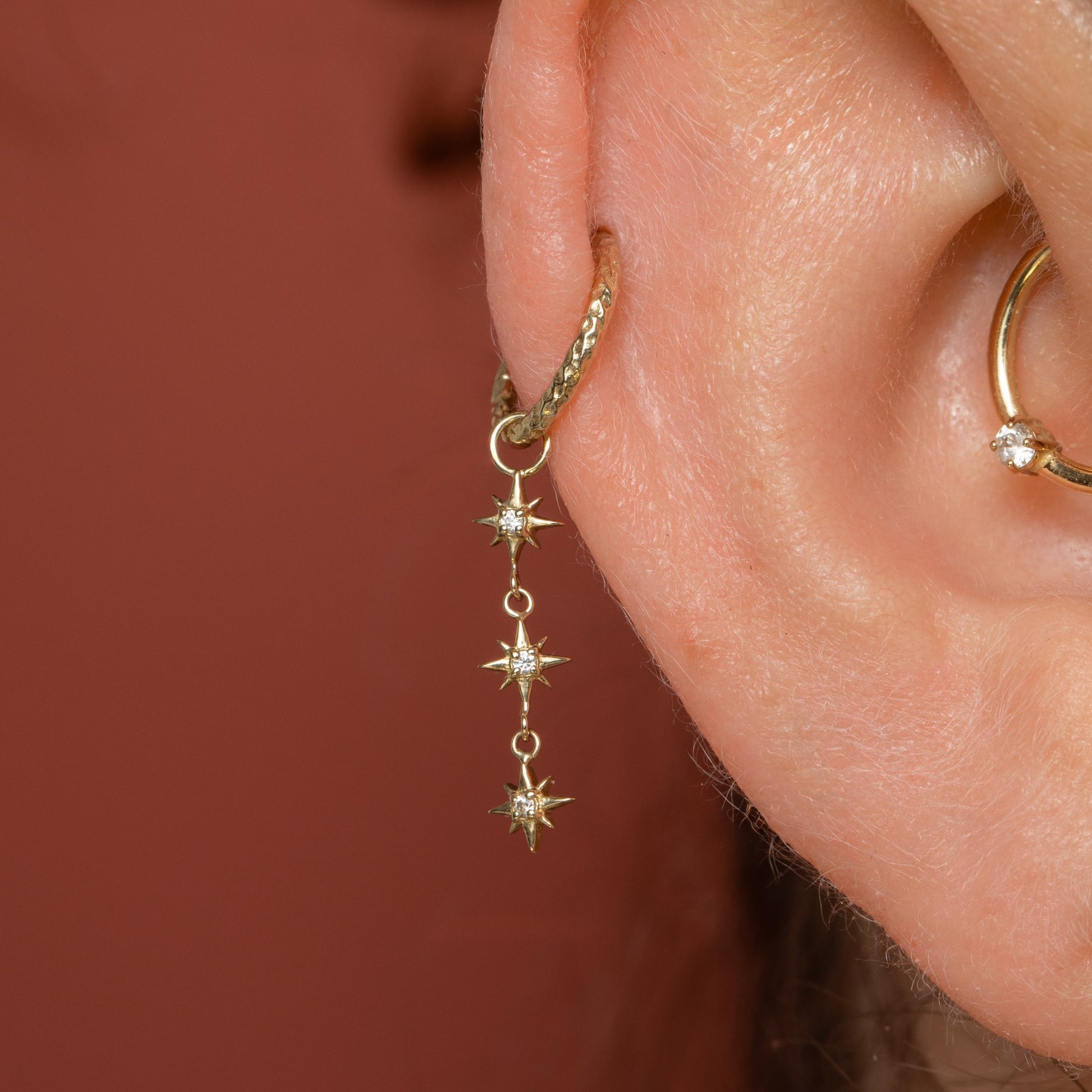 astrid miyu Charmed by Laura Bond - 9k solid yellow gold North Star earring charm Chains and Charms Laura Bond