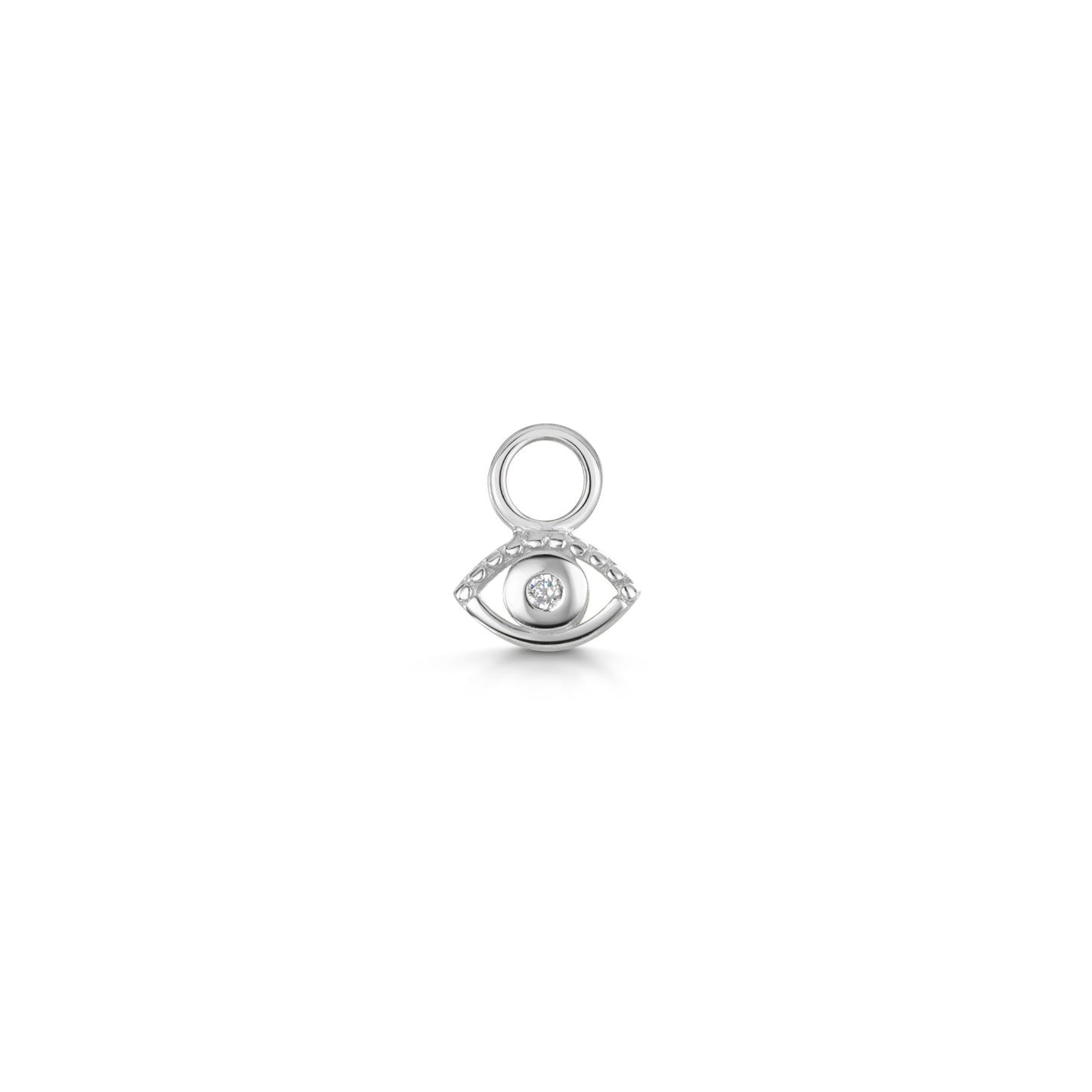 9k solid white gold tiny mystic eye charm
