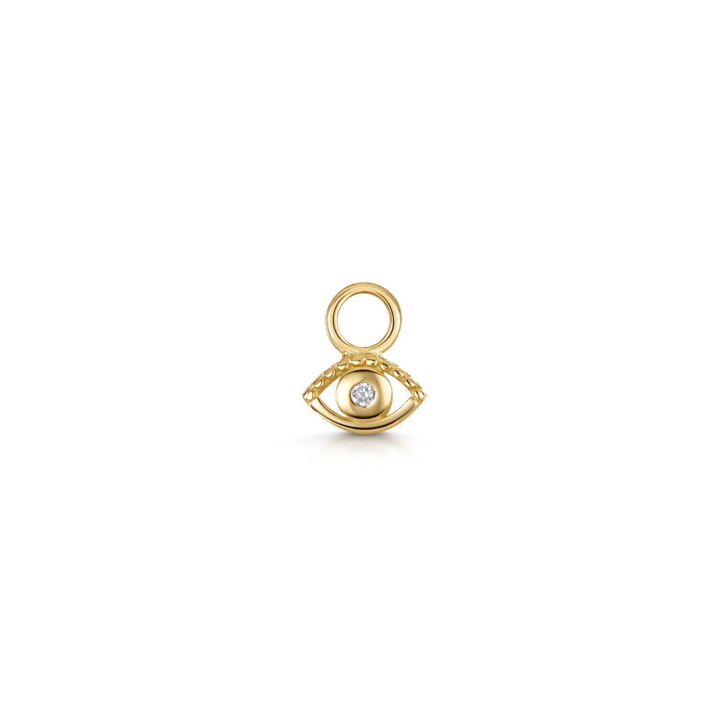 9k solid yellow gold tiny mystic eye charm