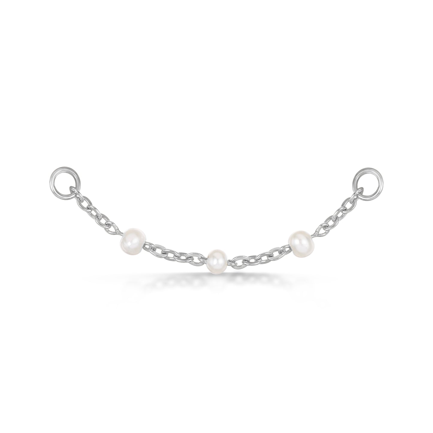 9k solid white gold pearl chain charm