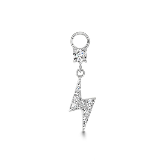 astrid miyu Charmed by Laura Bond - 9k solid white gold lightning bolt earring charm Chains and Charms Laura Bond