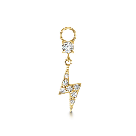 astrid miyu Charmed by Laura Bond - 9k solid yellow gold lightning bolt earring charm Chains and Charms Laura Bond