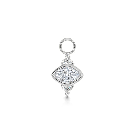astrid miyu Charmed by Laura Bond - 9k solid white gold trio marquise earring charm Chains and Charms Laura Bond