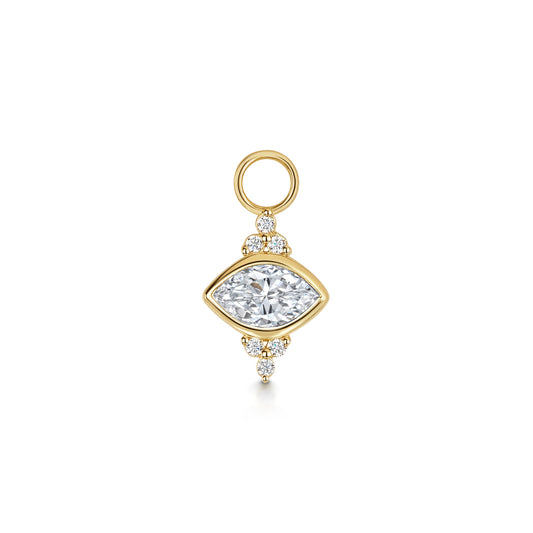 astrid miyu Charmed by Laura Bond - 9k solid yellow gold trio marquise earring charm Chains and Charms Laura Bond