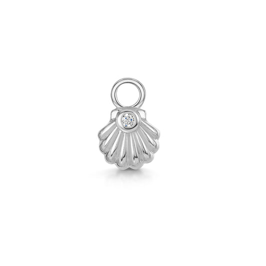 astrid miyu Charmed by Laura Bond - 9k solid white gold Clam Shell charm Chains and Charms Laura Bond