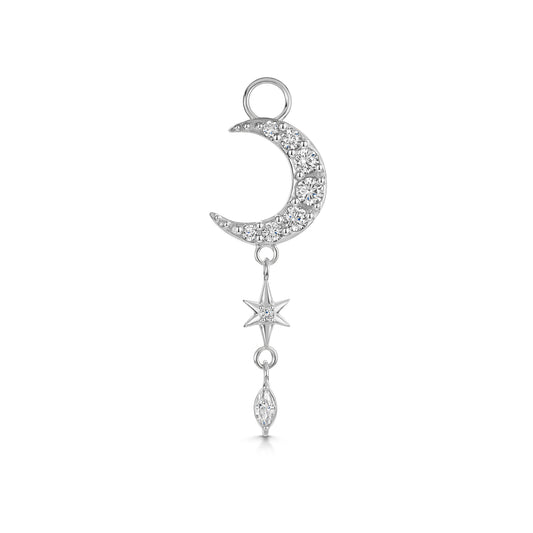astrid miyu 9k solid white gold Luna Glow drop earring charm Chains and Charms Laura Bond