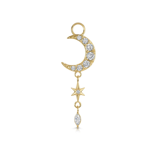 astrid miyu 9k solid yellow gold Luna Glow drop earring charm Chains and Charms Laura Bond