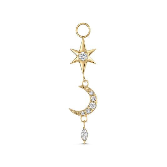 astrid miyu 9k solid yellow gold Night Beam drop earring charm Chains and Charms Laura Bond