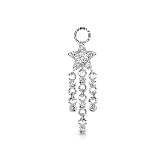 astrid miyu 9k solid white gold Shooting Star drop earring charm Chains and Charms Laura Bond