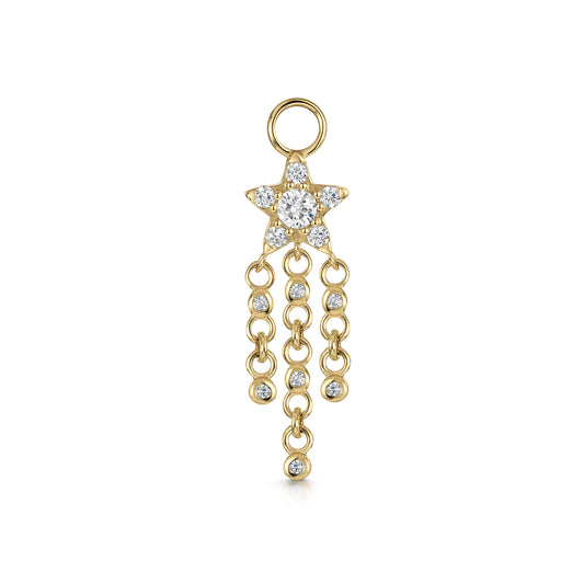 astrid miyu 9k solid yellow gold Shooting Star drop earring charm Chains and Charms Laura Bond
