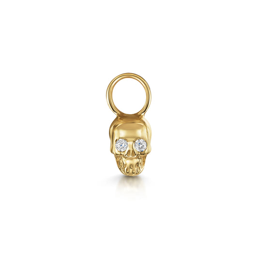 astrid miyu 9k solid yellow gold Sparkling Skull earring charm Chains and Charms Laura Bond