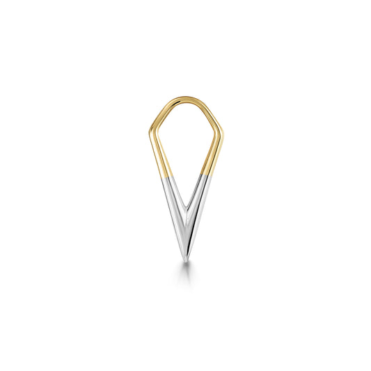 astrid miyu 9k solid yellow and white gold mixed metal Shard earring charm Chains and Charms Laura Bond