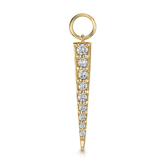 astrid miyu 9k solid yellow gold crystal spike earring charm Chains and Charms Laura Bond
