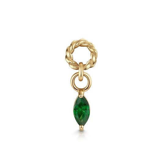 astrid miyu 9k solid yellow gold twisted Cressida green earring charm Chains and Charms Laura Bond