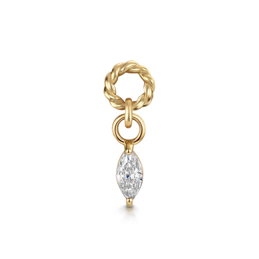 astrid miyu 9k solid yellow gold twisted Cressida earring charm Chains and Charms Laura Bond